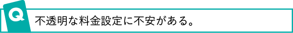 不透明な料金設定に不安がある。